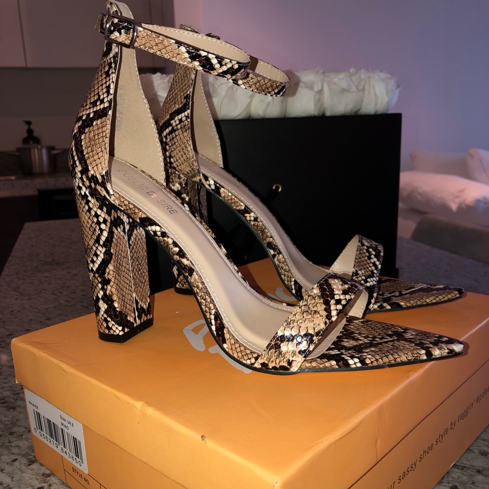 Public Desire Snake Design Heels